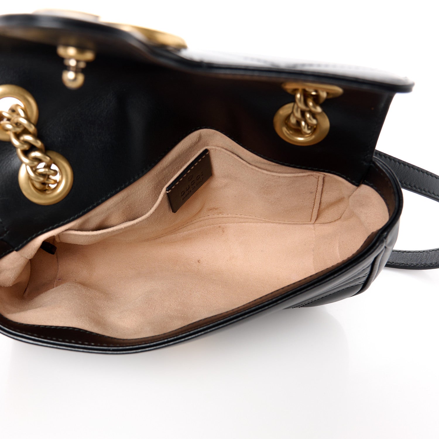 Gucci Calfskin Matelasse Mini GG Marmont Shoulder Bag Black 5 of 11