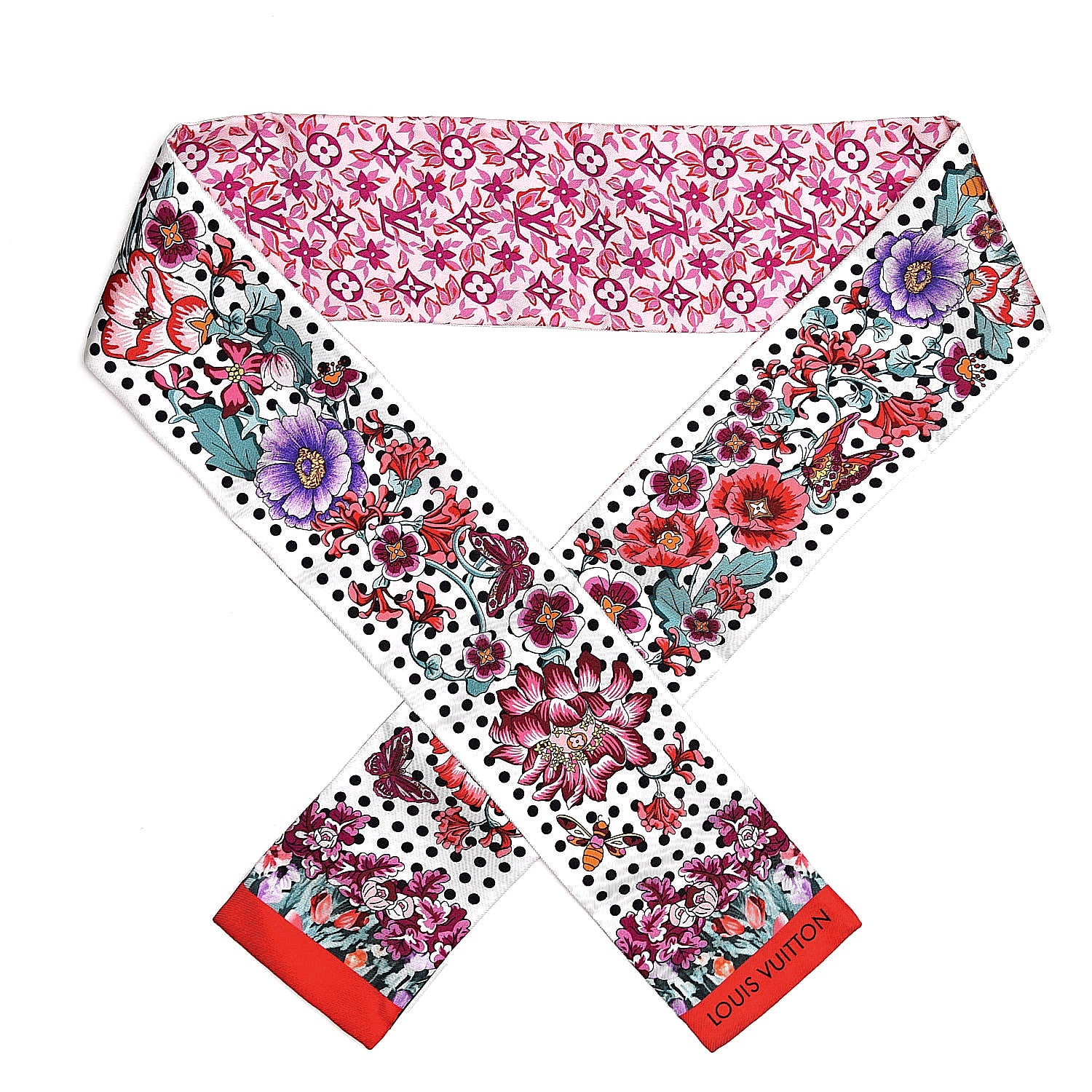 Louis Vuitton Silk Louis In The Garden Bandeau Fuchsia 1 of 3