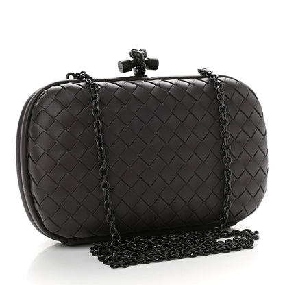 Bottega Veneta Nappa Intrecciato Chain Knot Clutch Steel 2 of 7