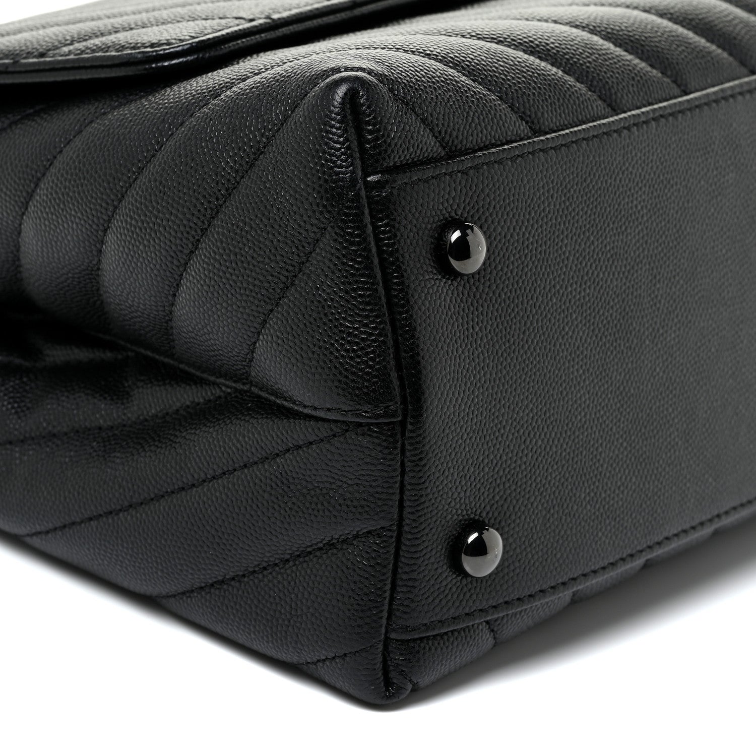 Chanel Caviar Chevron Quilted Small Coco Handle Flap So Black 10 of 14