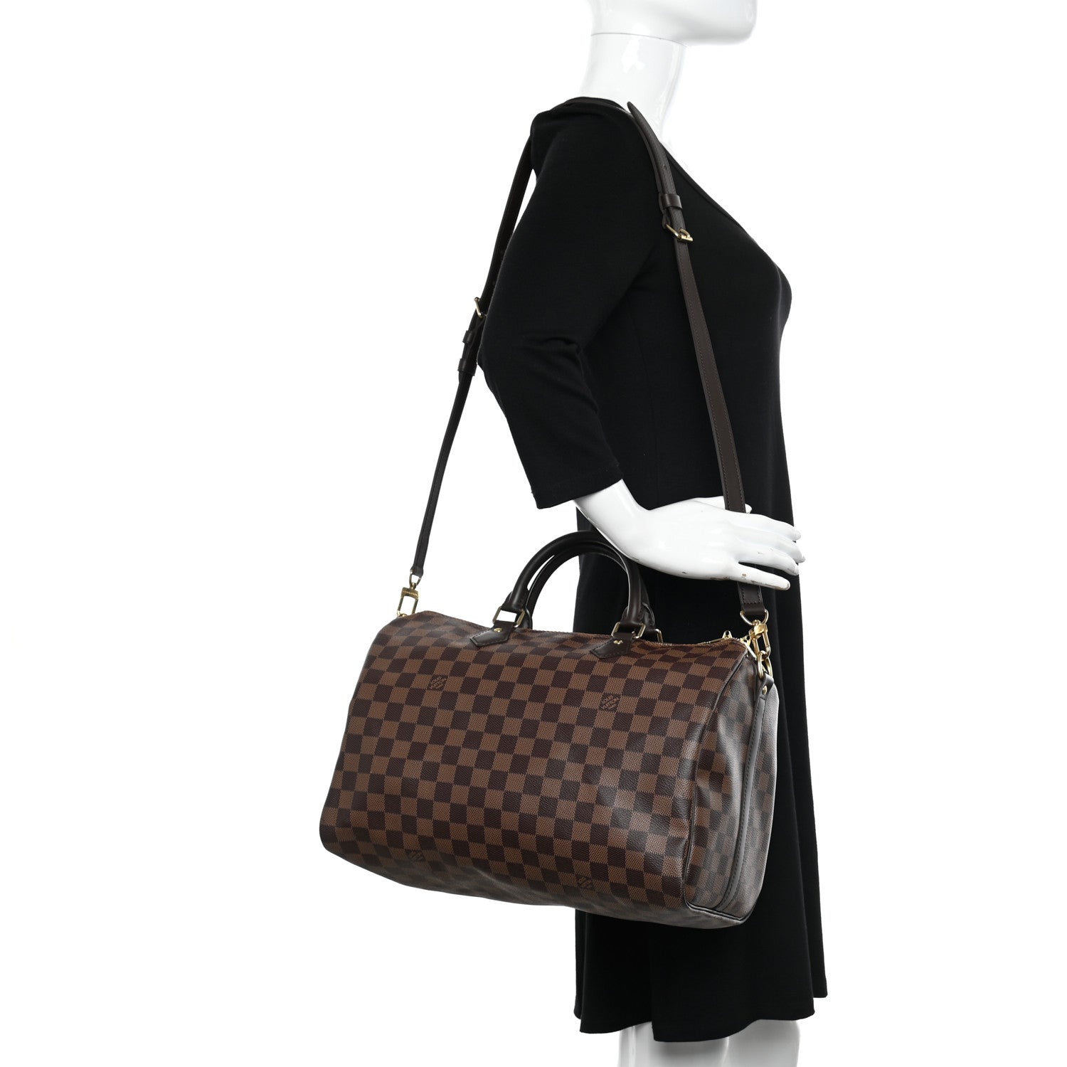 Louis Vuitton Damier Ebene Speedy Bandouliere 35 2 of 10