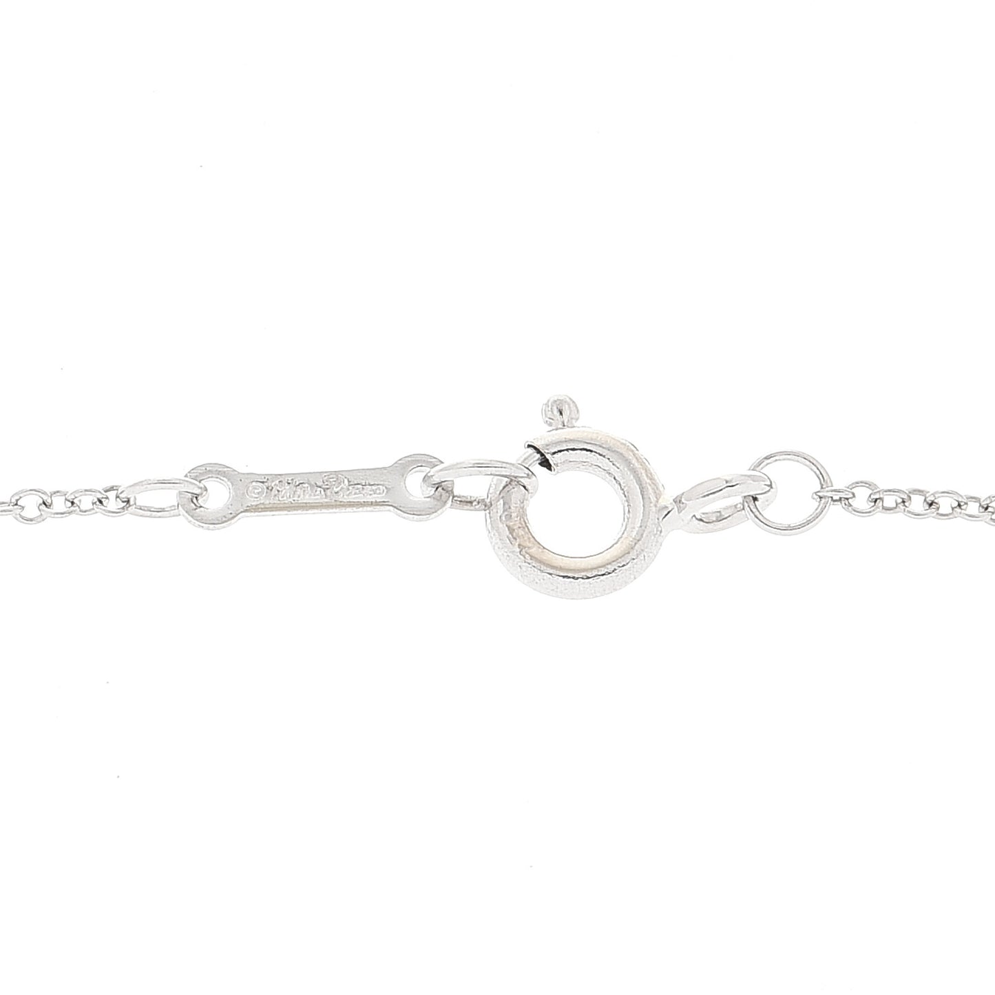 18K White Gold Diamond Paloma Picasso Olive Leaf Pendant Necklace