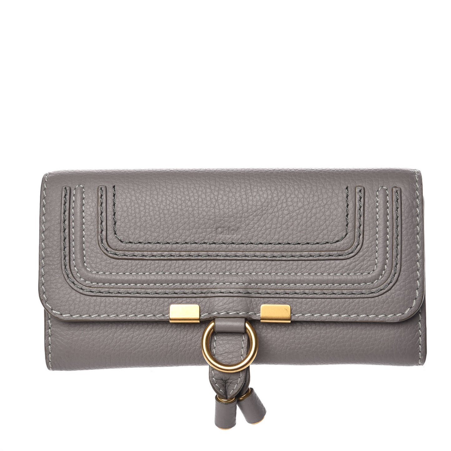 Calfskin Marcie Continental Flap Wallet Cashmere Grey