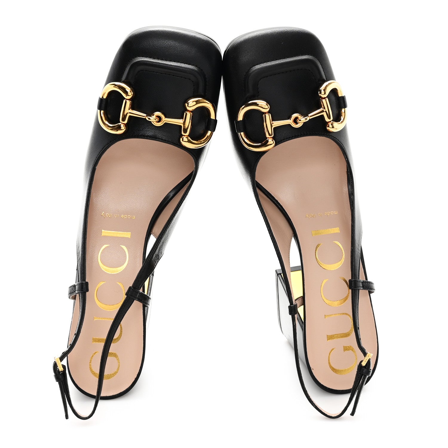 Gucci Malaga Kid Horsebit 75mm Slingback Pumps 37.5 Black 2 of 9