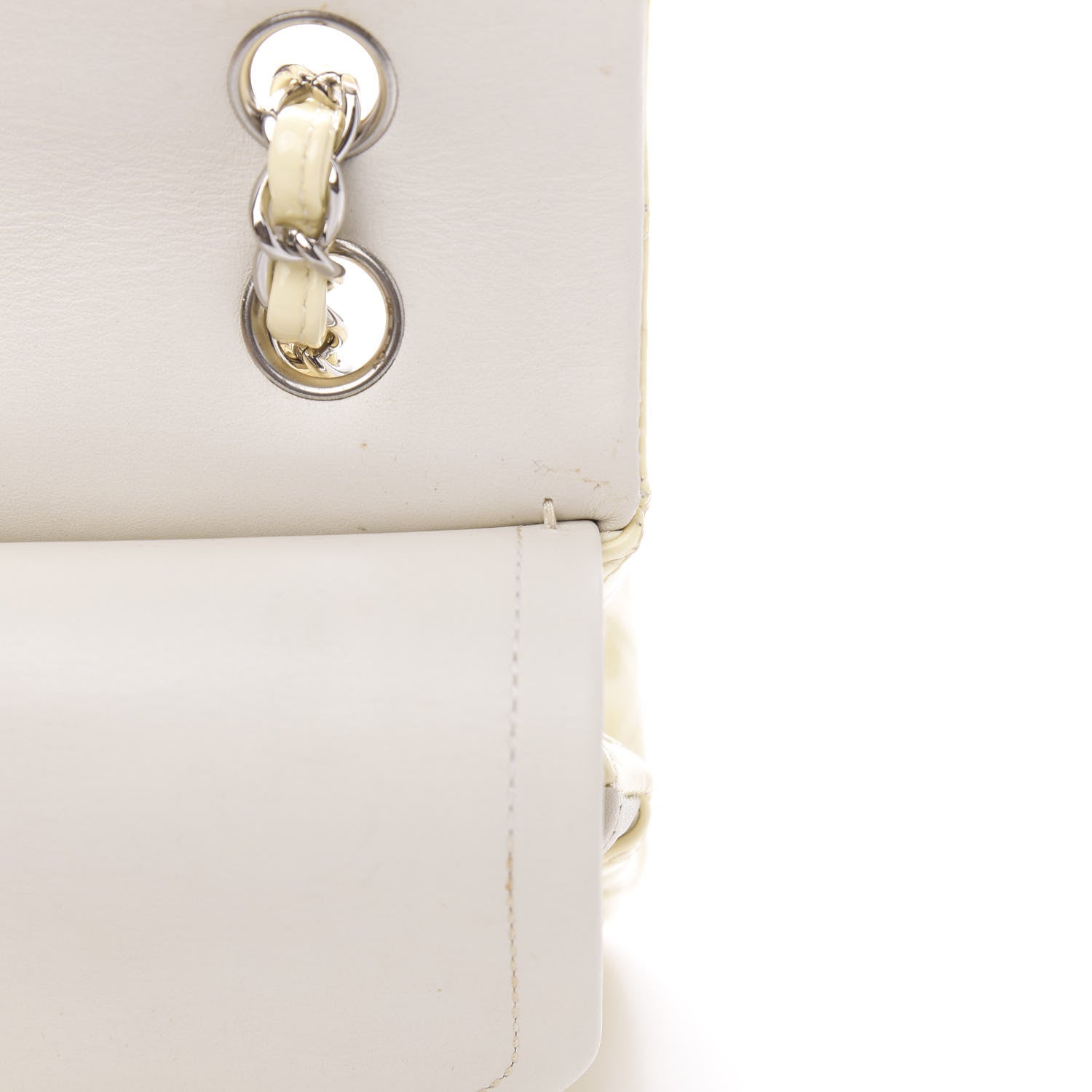 Chanel Patent Quilted Medium Double Flap Dark White 14 of 15