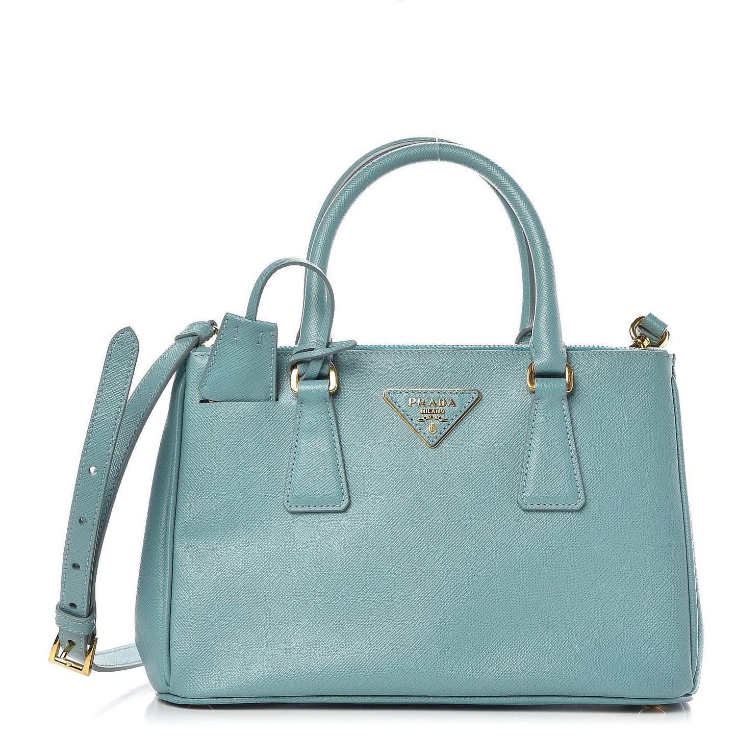 Saffiano Lux Mini Galleria Double Zip Tote Anice