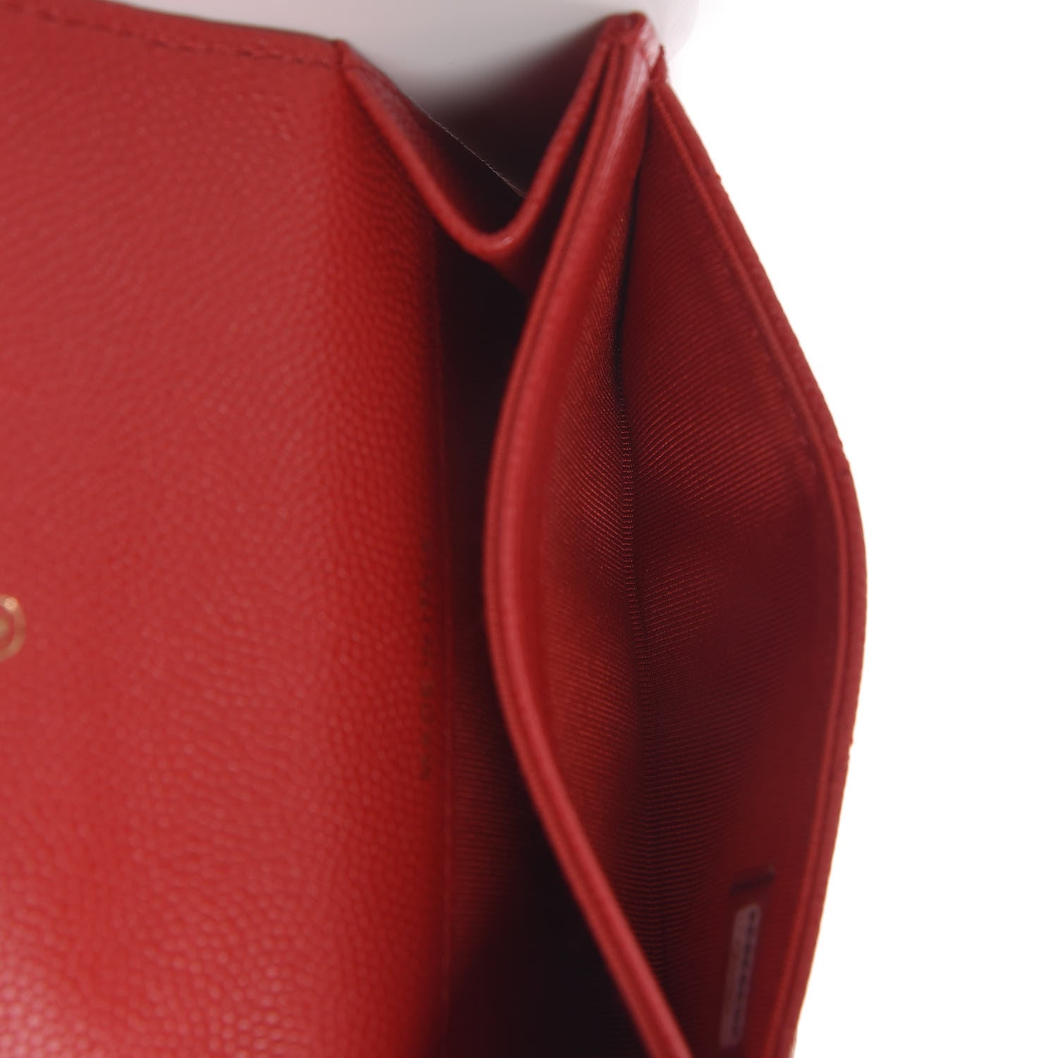 Chanel Caviar Quilted Flap Card Holder Wallet Red 9 of 11