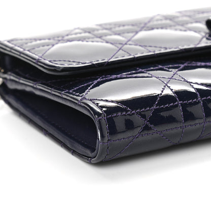 Christian Dior Patent Cannage Miss Dior Chain Wallet Purple 7 of 8