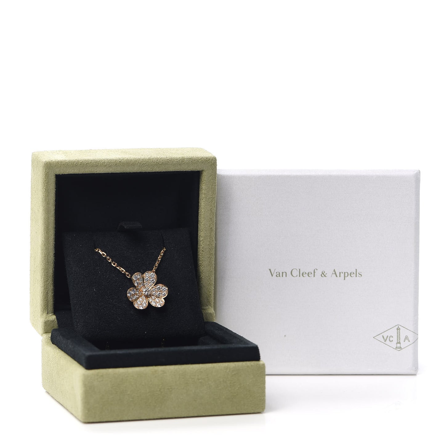 18K Yellow Gold Diamond Small Frivole Pendant Necklace