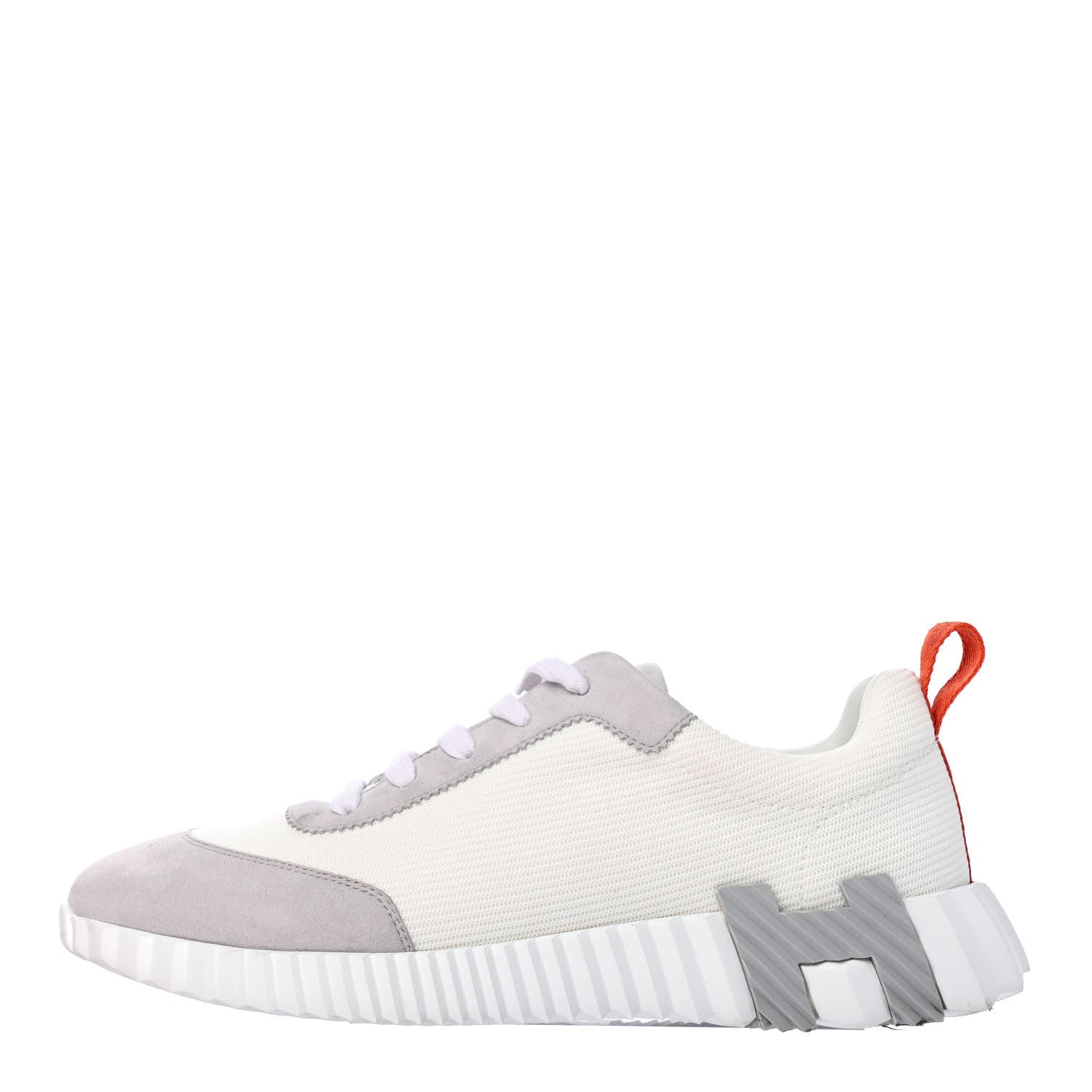 Hermes Technical Canvas Suede Goatskin Bouncing Sneakers 41 White Multicolor 1 of 5