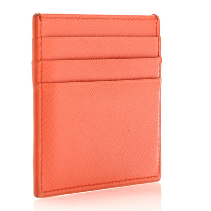 Prada Saffiano Triangle Card Holder Arancio 3 of 8