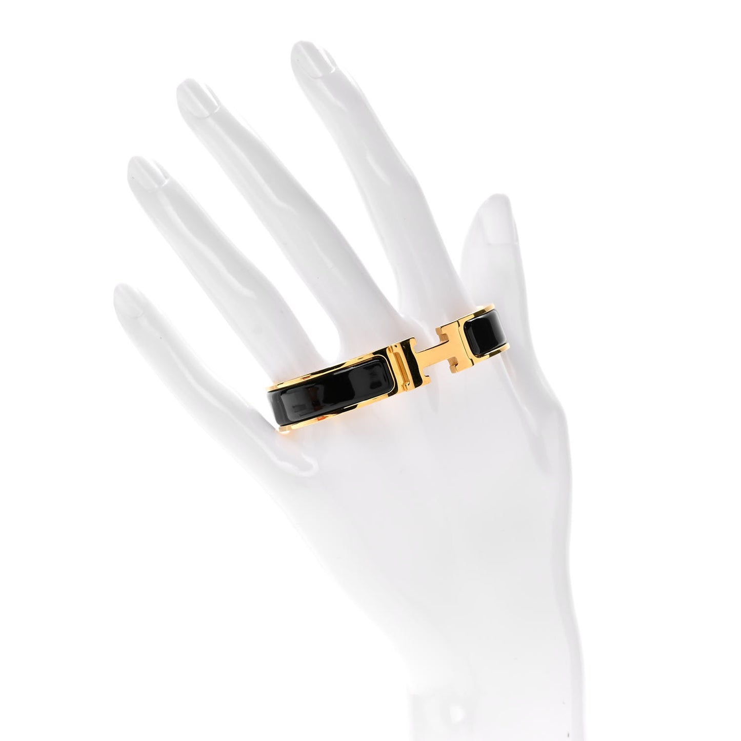 Enamel Narrow Clic Clac H Bracelet PM Black