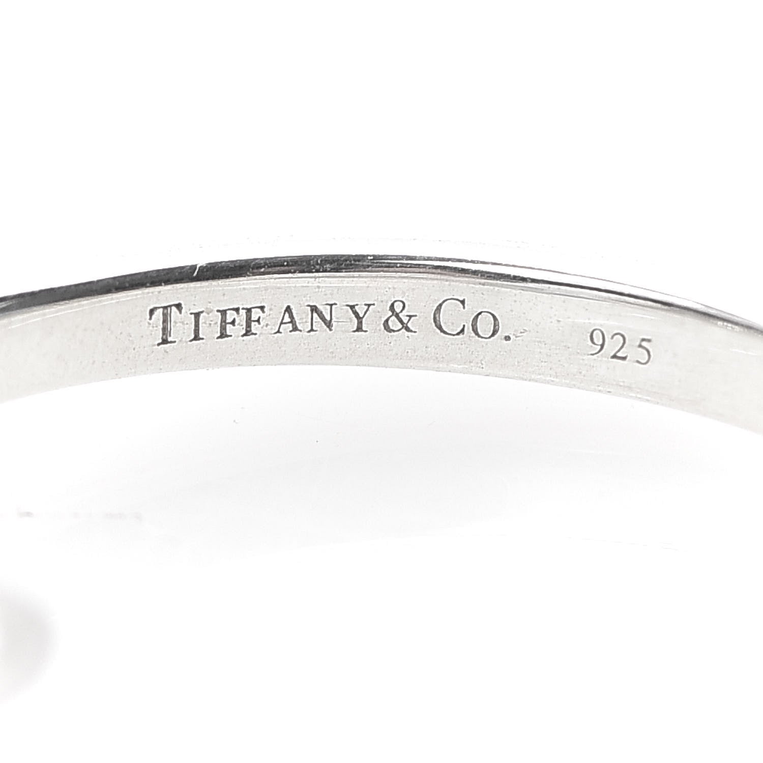 Tiffany Sterling Silver Diamond Elsa Peretti Swan Ring 49 5 4 of 6