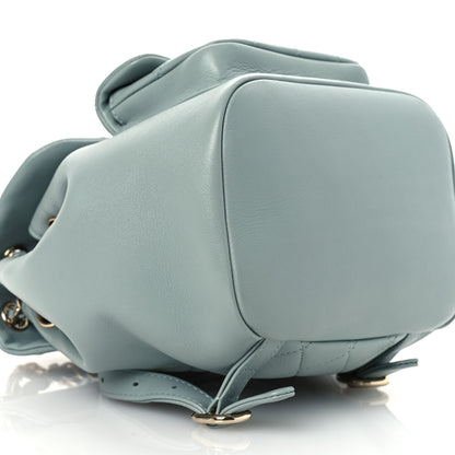 Chanel Lambskin Quilted Small Duma Drawstring Backpack Light Blue 10 of 15