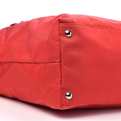 Prada Tessuto Nylon Saffiano Shoulder Bag Rosso 8 of 10