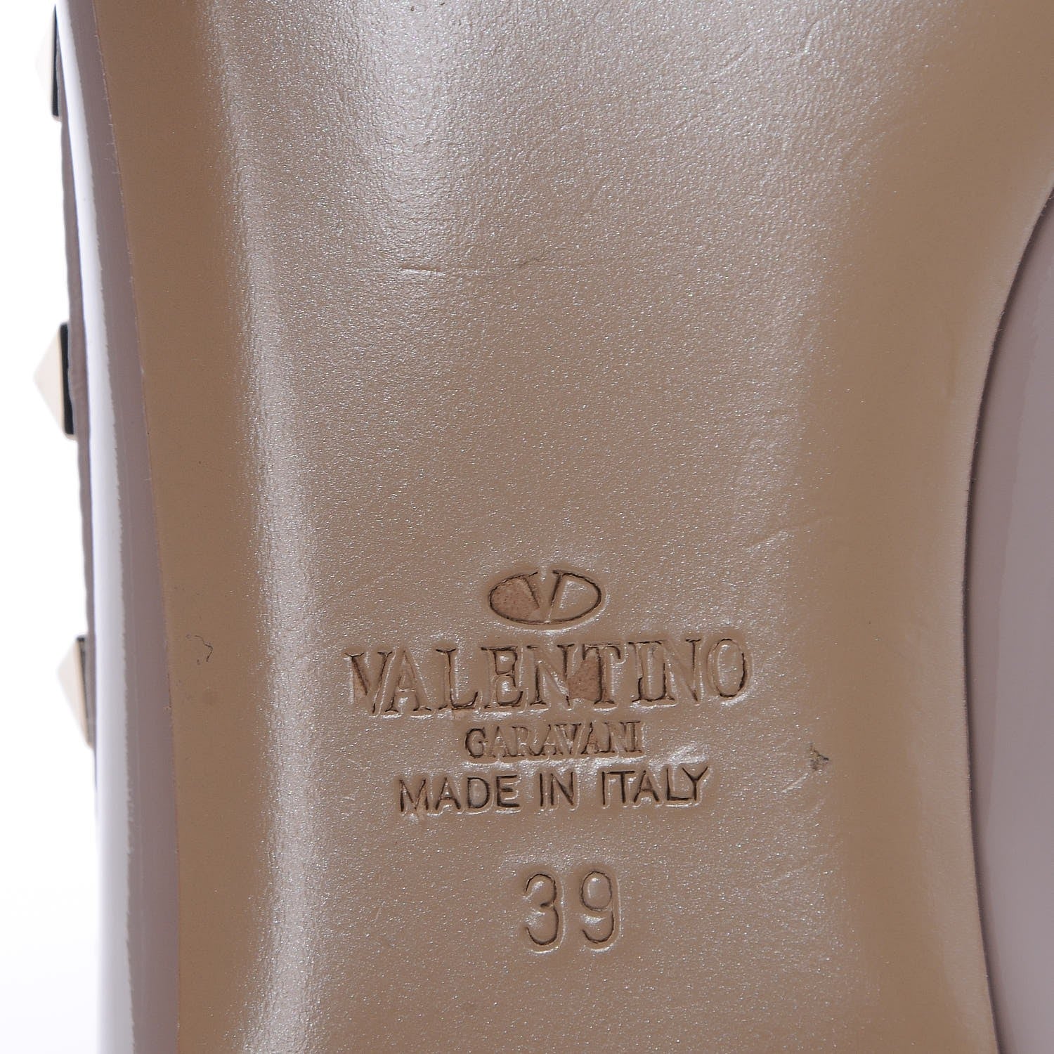 Valentino Garavani Patent Rockstud Ballerina Flats 39 Poudre 6 of 8