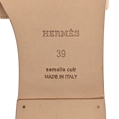 Hermes Calfskin Oran Sandals 39 Beige Natuarl 8 of 8
