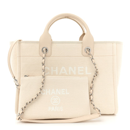 Chanel Mixed Fibers Small Deauville Tote White 3 of 12