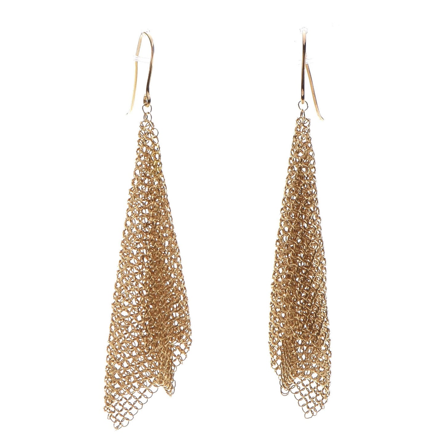 18K Yellow Gold Small Elsa Peretti Mesh Scarf Earrings