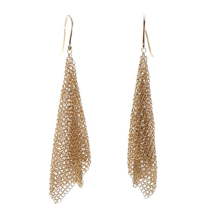 Tiffany 18K Yellow Gold Small Elsa Peretti Mesh Scarf Earrings 1 of 4
