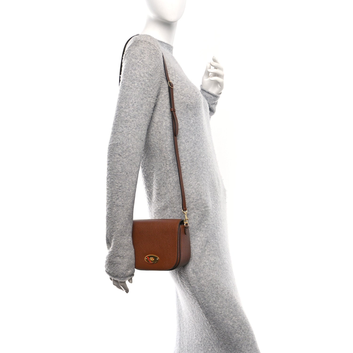 Mulberry Natural Grained Calfskin Small Darley Satchel Oak 2 of 9