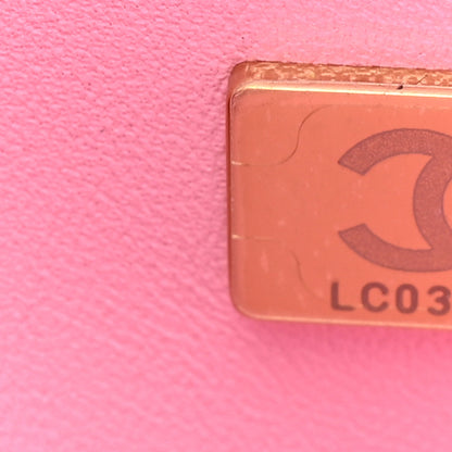 Chanel Tweed Large Top Handle Clutch With Chain Pink Black Ecru 6 of 10