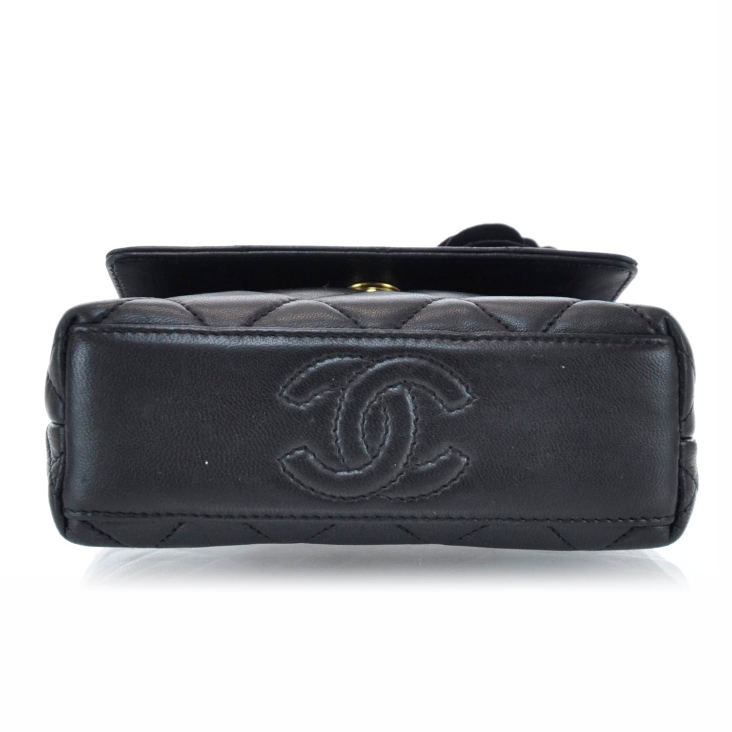 Chanel Lambskin Camellia Mini Flap Black 4 of 7