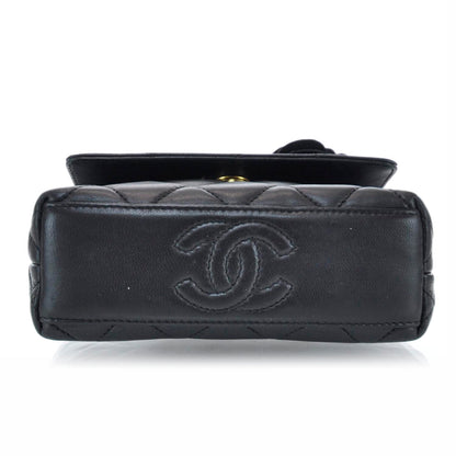 Chanel Lambskin Camellia Mini Flap Black 4 of 7