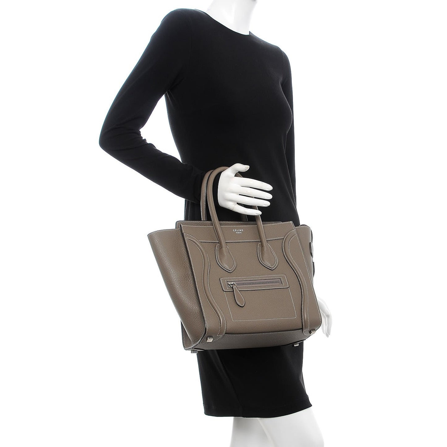 Drummed Calfskin Micro Luggage Souris