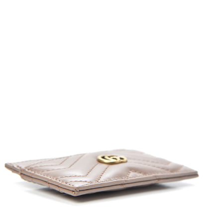 Gucci Calfskin Matelasse GG Marmont Card Holder Porcelain Rose 4 of 6