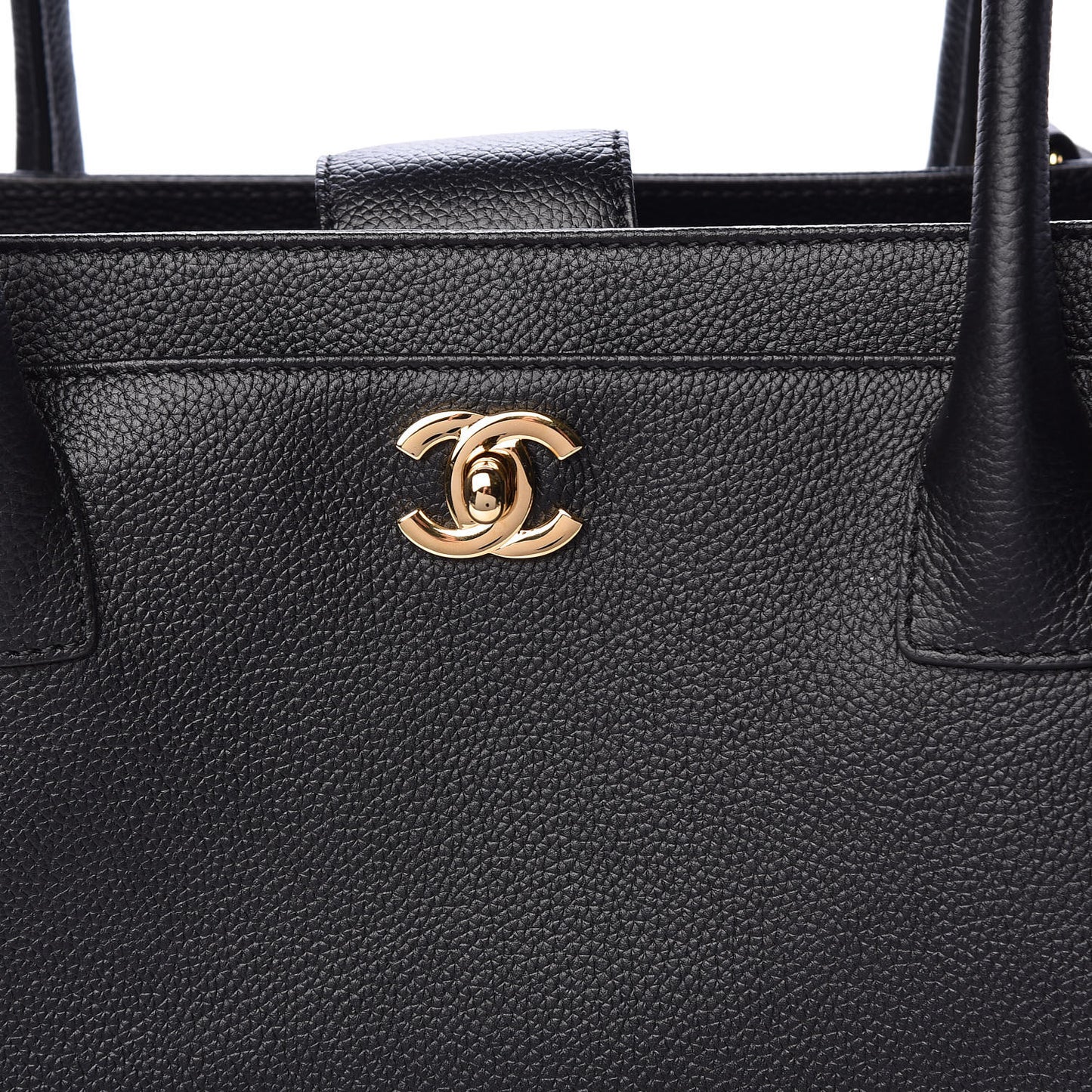 Calfskin Cerf Executive Shopper Tote Black