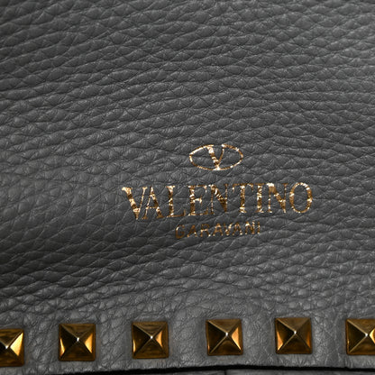Valentino Garavani Grained Calfskin Medium Rockstud Reversible Tote Dark Rose Grey 9 of 22