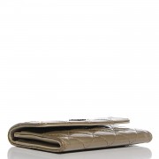 Patent Quilted Card Holder Light Gold