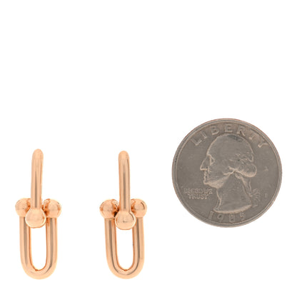Tiffany 18K Rose Gold Medium HardWear Link Earrings 2 of 5