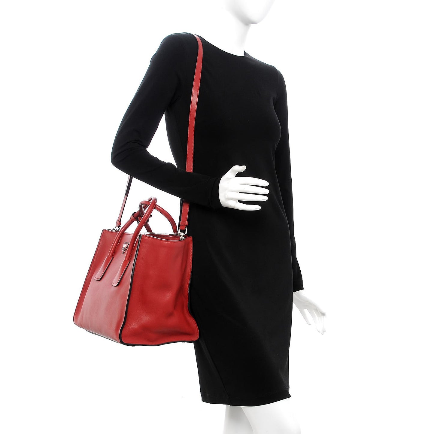 Glace Calf Twin Pocket Tote Fuoco
