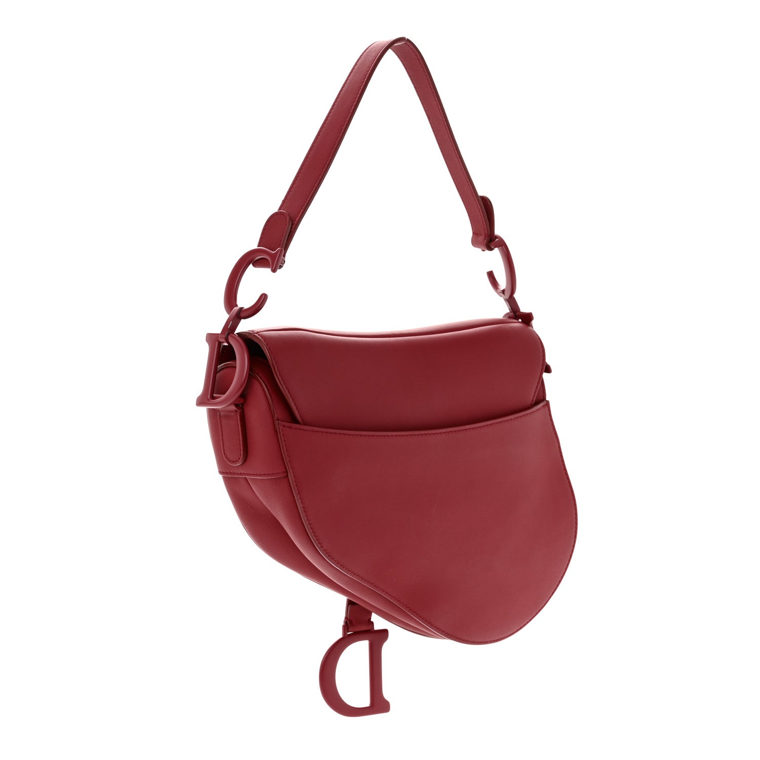 Christian Dior Ultra Matte Calfskin Saddle Bag Red 3 of 10