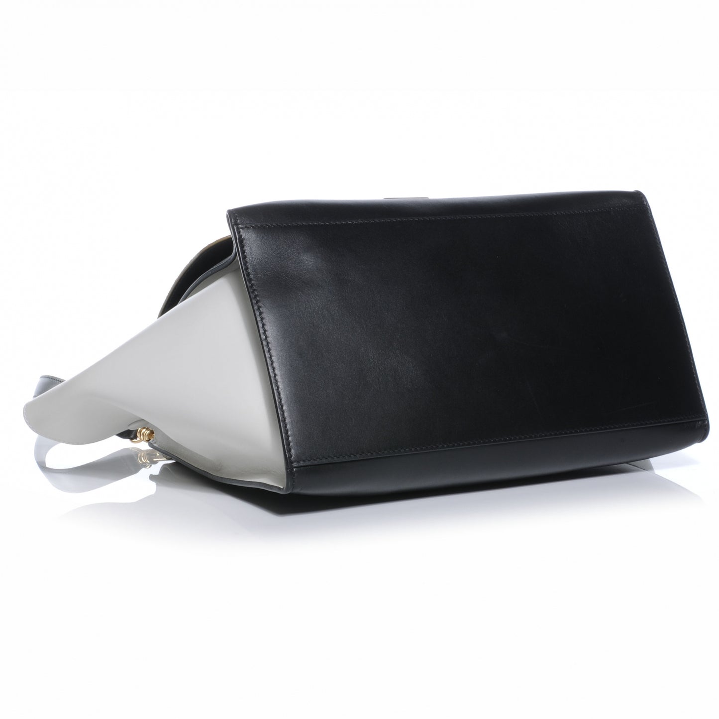 Calfskin and Suede Small Tri-Color Trapeze Khaki