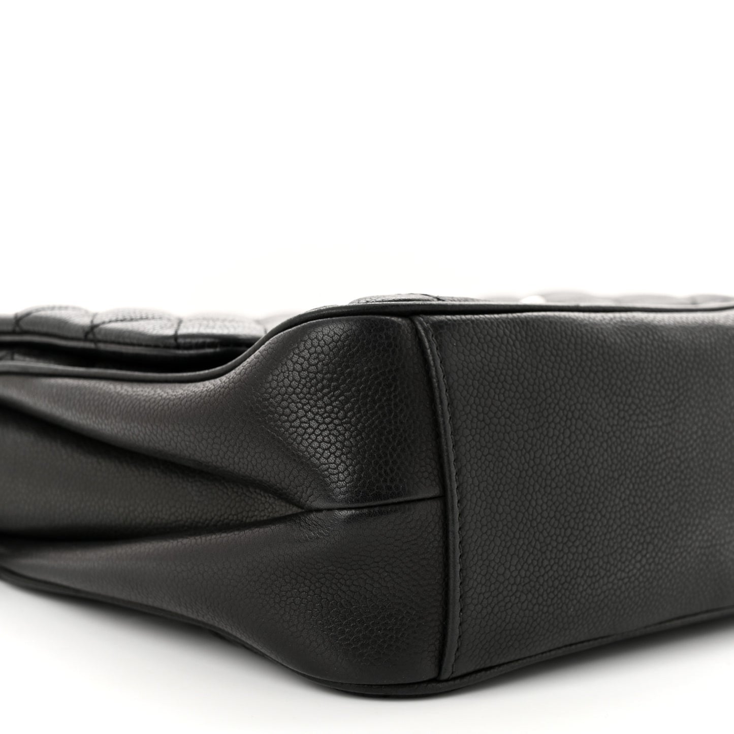 Caviar Quilted Medium Rock In Rome Single Flap Black