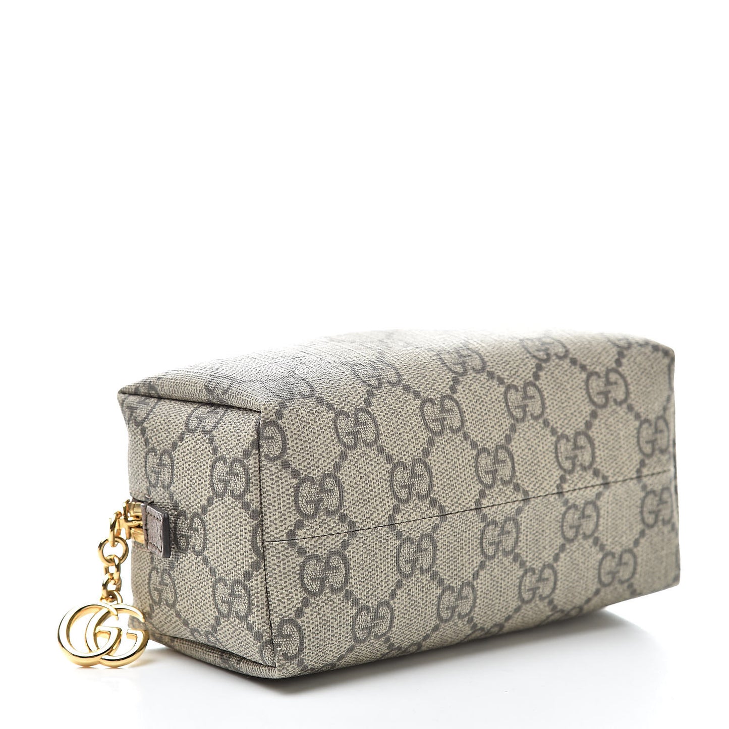 Soft GG Supreme Monogram Calfskin Small Ophidia Cosmetic Case Beige Ebony New Acero