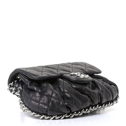 Chanel Washed Lambskin Quilted Mini Chain Around Flap Black 3 of 5