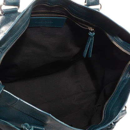 Balenciaga Shiny Goatskin Silver Metallic Edge Hardware City Bleu Paon 7 of 12
