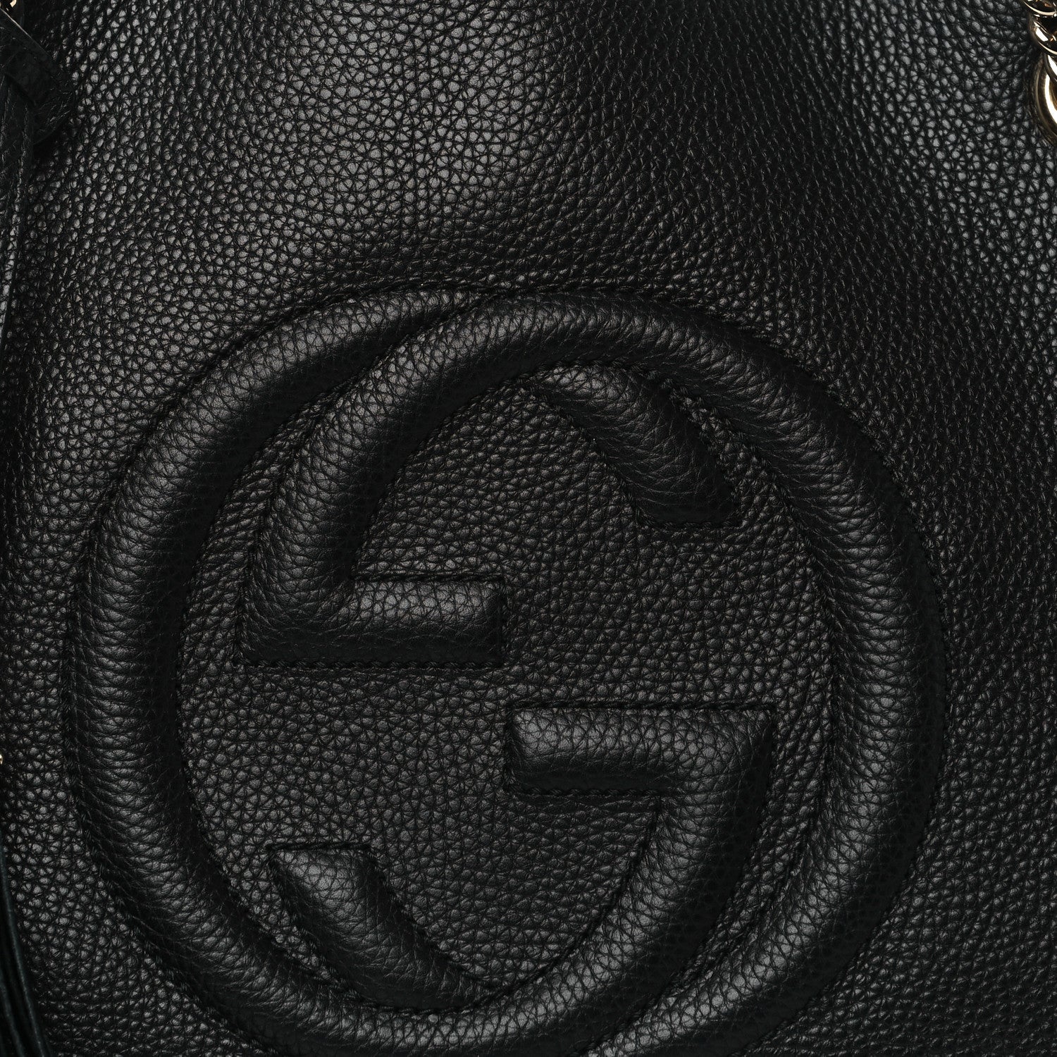 Gucci Pebbled Calfskin Medium Soho Chain Shoulder Bag Black 8 of 10