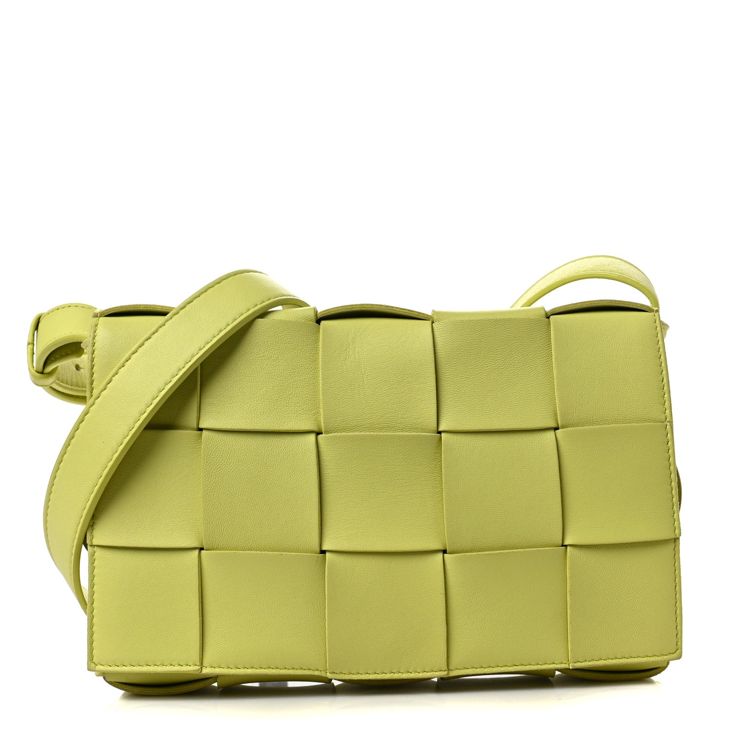 Lambskin Maxi Intrecciato Cassette Crossbody Bag Seagrass