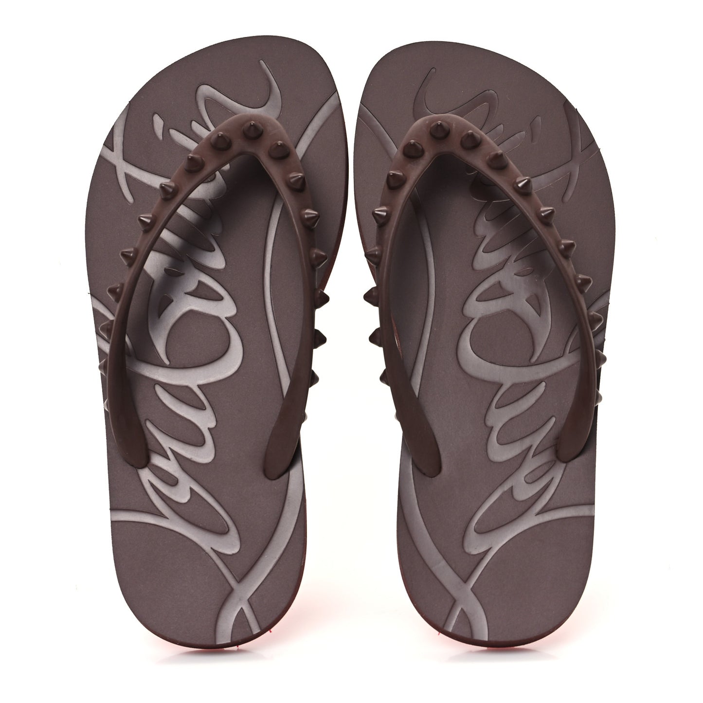 Rubber Spike Loubi Flip Donna Flip Flops 35 Brown