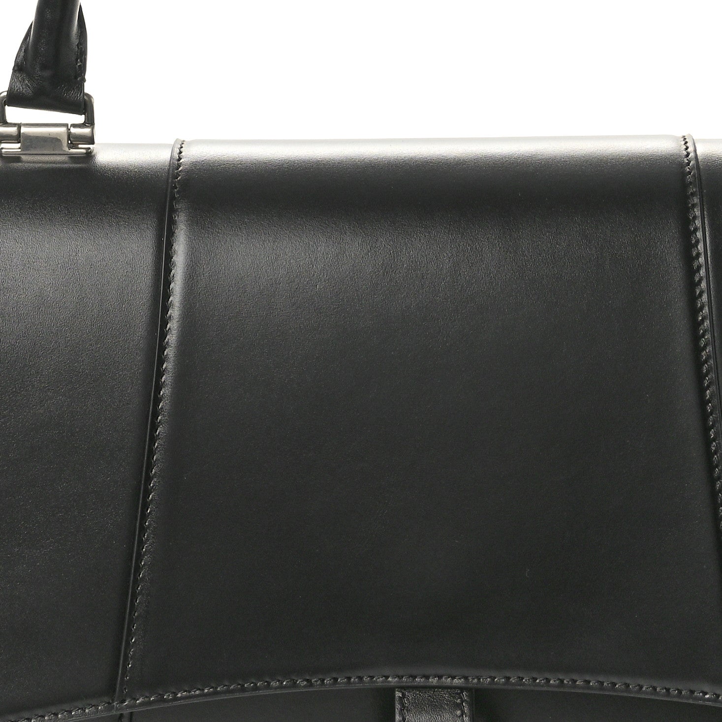 Balenciaga Shiny Box Calfskin Medium Hourglass Hinge Top Handle Bag Black 7 of 9