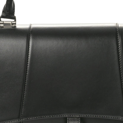 Balenciaga Shiny Box Calfskin Medium Hourglass Hinge Top Handle Bag Black 7 of 9