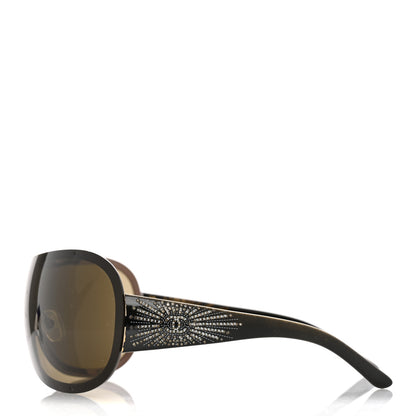 Chanel Shield Crystal CC Logo Sunglasses 4148-B Brown 3 of 8