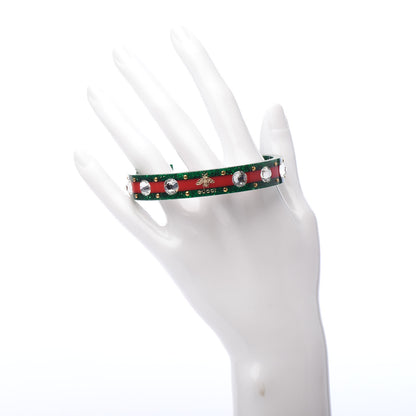Gucci Crystal Web Cuff 18 Green Red 2 of 5