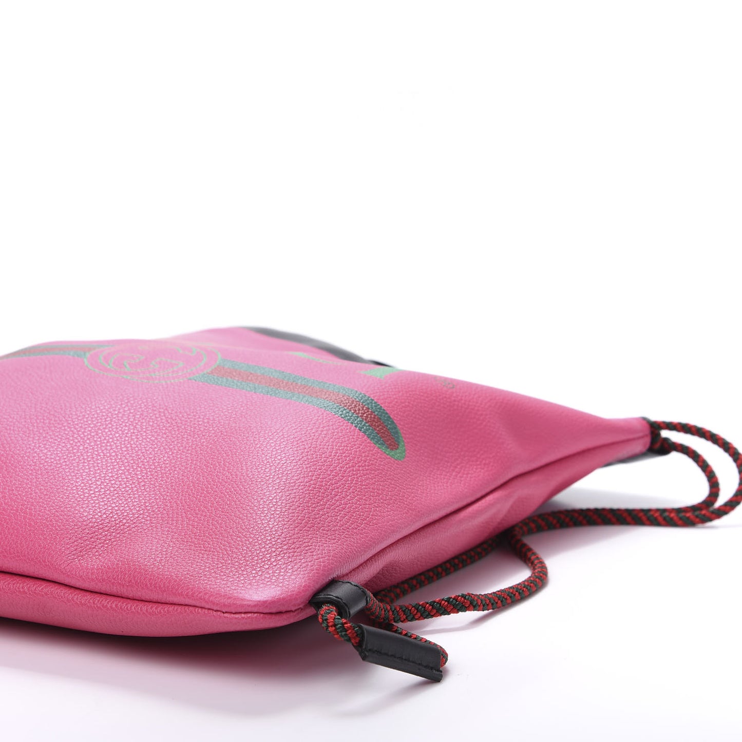 Grained Calfskin Logo Drawstring Backpack Box Pink Green Black