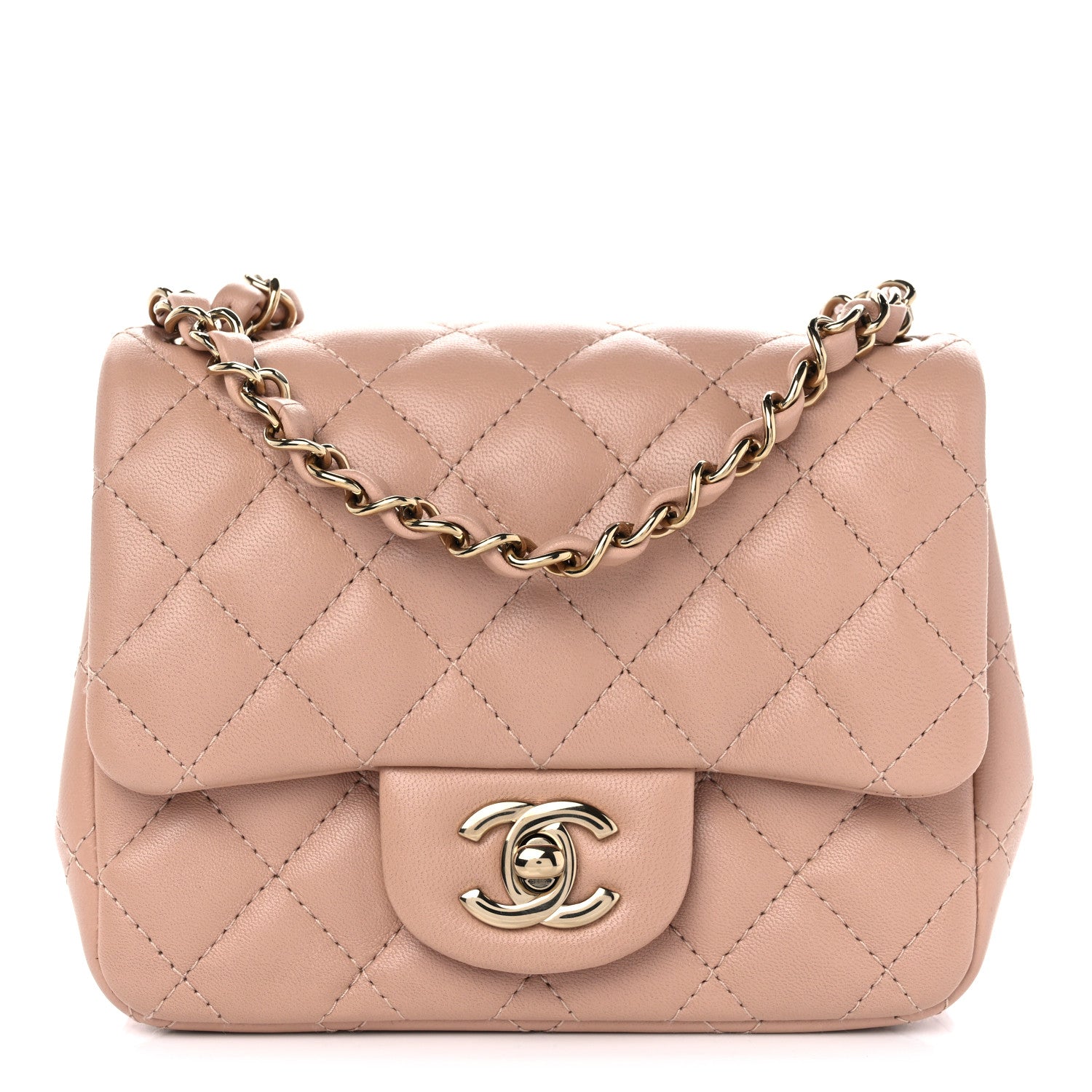 Chanel Lambskin Quilted Mini Square Flap Beige 1 of 11